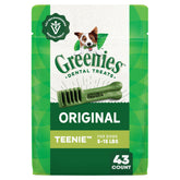 Greenies Teenie: golosinas dentales originales para perros pequeños que ayudan a limpieza dental y aliento fresco.