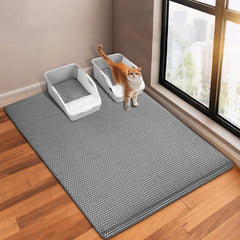 GRELY alfombra arenero para gato, superficie panal, atrapa arena y evita salpicaduras