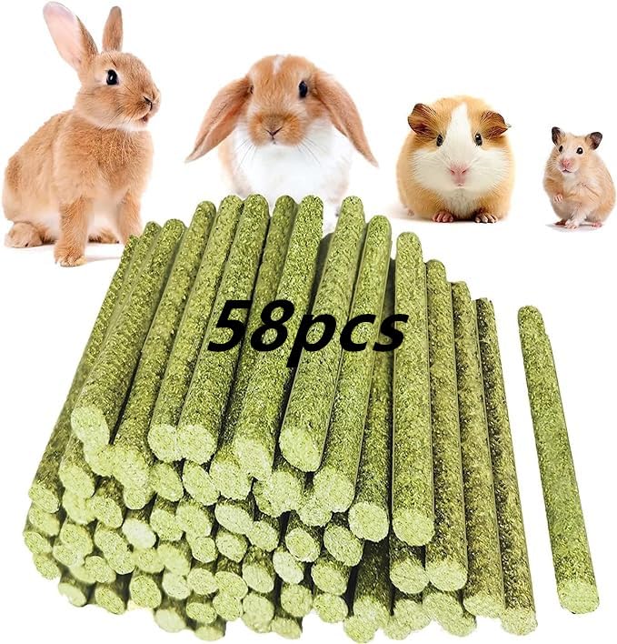 Gre mbeb palitos heno timothy para conejos, ideal para masticar y liberar energía