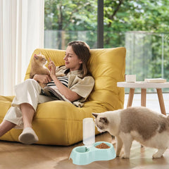 Conjunto GRETJOB Gatito: cuencos automáticos para comida y agua, suministro constante.