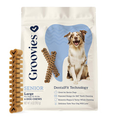 Groovies Textura flexible para masticar, experiencia diaria cómoda para perros grandes.