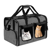 Groxkox transportín para gatos doble plegable, cómodo y seguro para viajes