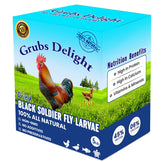 Grubs Delight: bolsa de 5 lb vista frontal, fácil de almacenar y mantener fresca