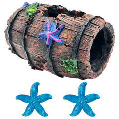 GSD barril roto decorativo para acuario, crea cuevas para betta y zonas de descanso.