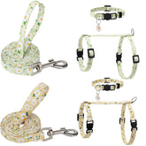 Guiqulai arnés floral ajustable para gatos: cómodo y seguro para paseos.