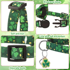 Guiqulai collar gato día San Patricio lazo detalle, diseño adorable para ocasiones especiales.