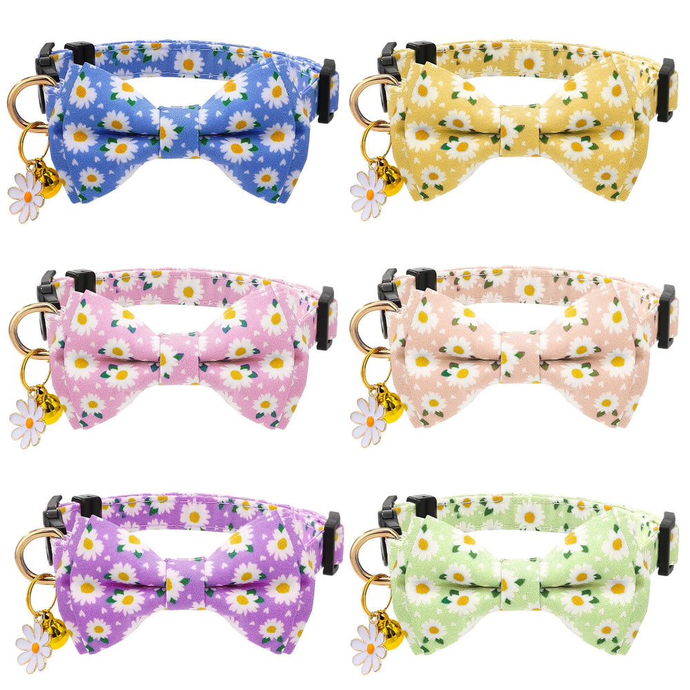 Guiqulai collar gato con lazo floral, cómodo para uso diario y seguro.