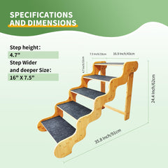 GXONE escalones de bambú natural, construcción estable y duradera.