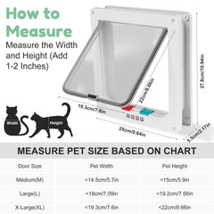 Puerta de gato Hachacha apta para uso interior y exterior, versátil.