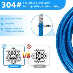 HaiYUAN cable de amarre para perro de 20 pies con protección de PVC suave.