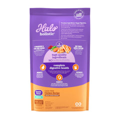 Halo Holistic croquetas de pollo de cría libre, sabor natural para un apetito suave.