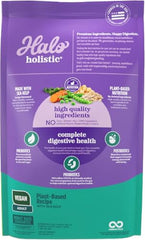 Halo Holístico Vegano para perros, kibble en primer plano, muestra textura crujiente.