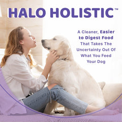 Halo Healthy Grains ingredientes naturales sin subproductos para perros adultos.