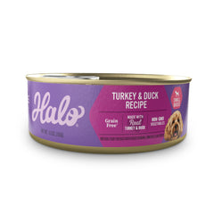 Halo comida húmeda para perros pequeños, lata abierta, sabor atractiva para perros exigentes.