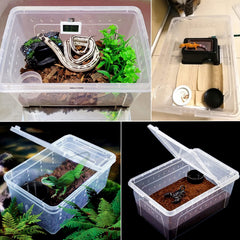 Hamiledyi caja para cría de reptiles con apertura doble para acceso rápido.