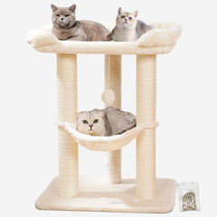Happi N Pets arbol-gatos-28-pulgadas ofrece altura para trepar y observar la habitación.