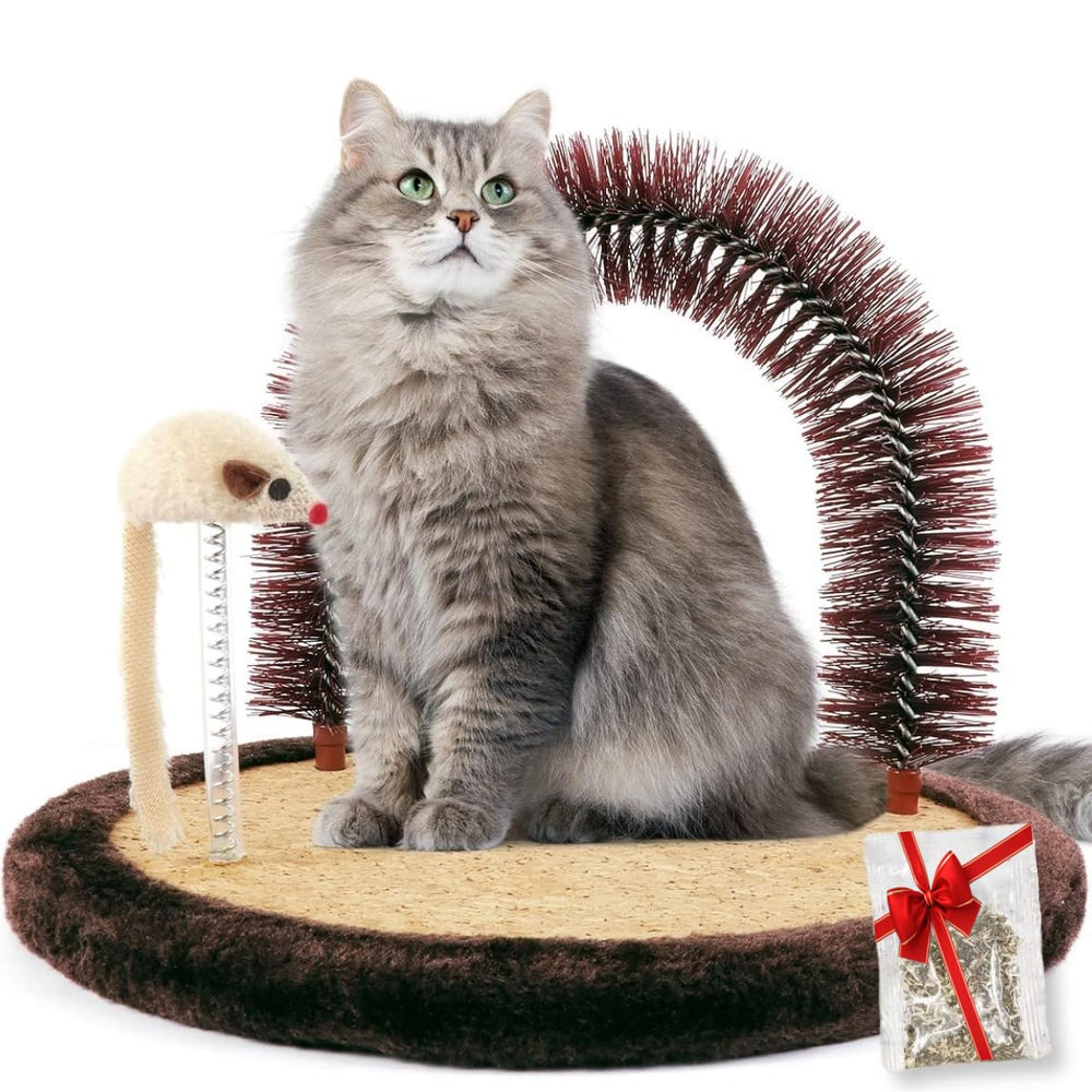 Cepillo auto-masaje Happi N Pets para gatos, alisa el pelaje.