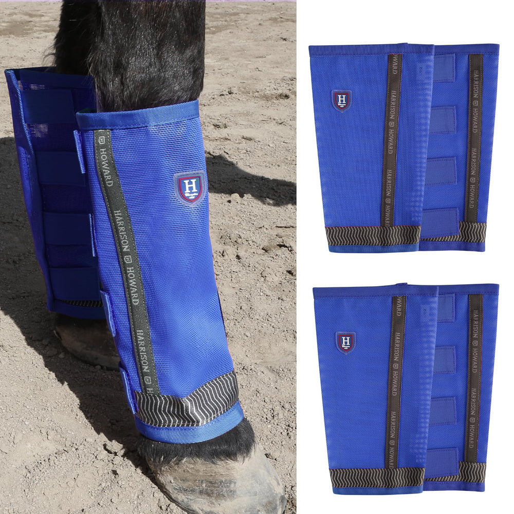 Harrison Howard botas anti moscas ajuste suelto azul Signature Cob para caballos, libertad de movimiento