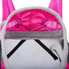 Mascara de medio rostro Flamingo de Harrison Howard para protección solar suave.