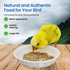 Harrison's Bird Foods, informacion nutricional: proteina 18.5% y grasa 12%.