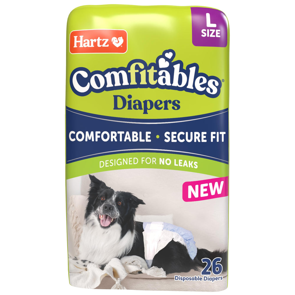 Pañales Hartz Comfitables para perro talla grande, cómodo y seguro.