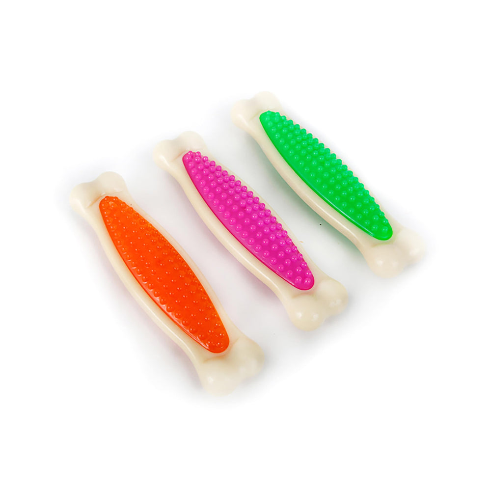 Hartz Juguete masticable Hueso Duro, pack de 3, para masticación prolongada.