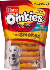 Hartz Oinkies piel de cerdo ahumada: trenzas para masticación saludable.