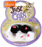 Hartz Mini ratón negro-blanco para gatos, ligero y listo para jugar.