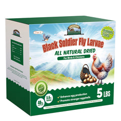 HATORTOP larvas mosca negra secas en bolsa 5 lb, snack nutritivo para pollos.