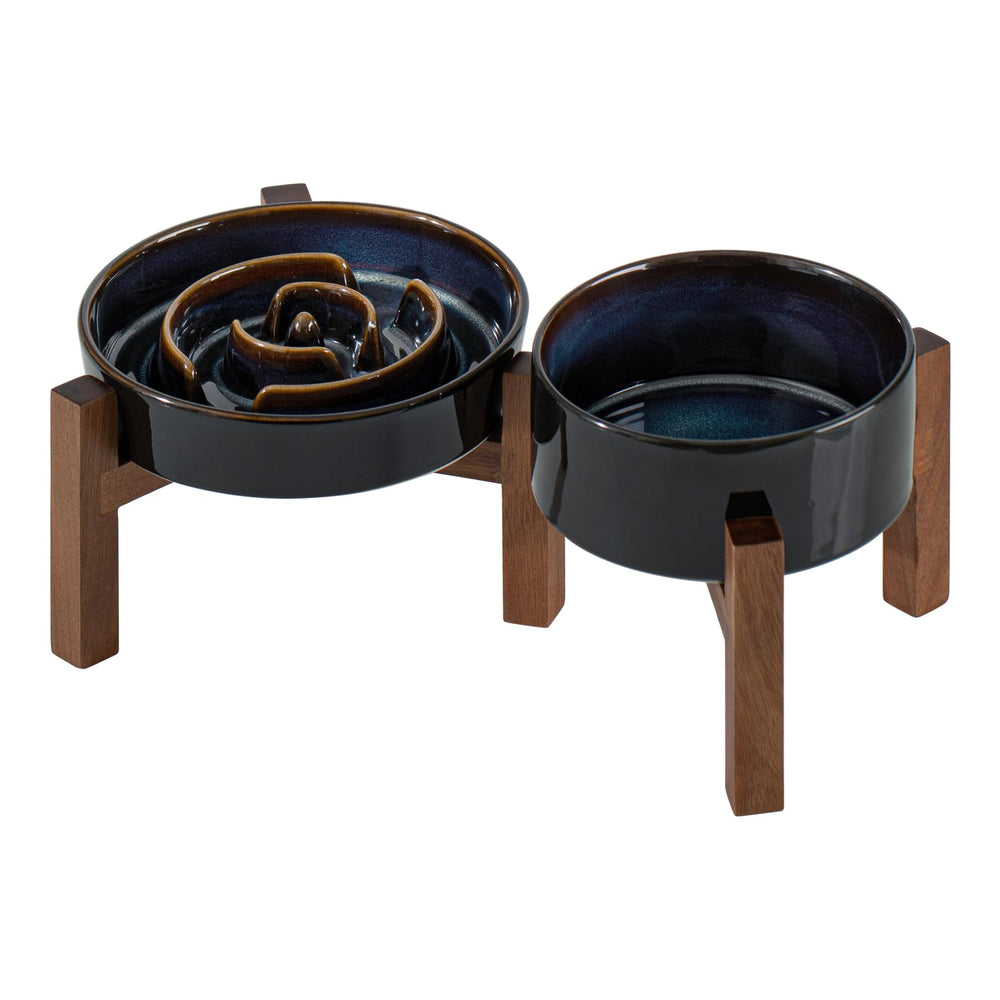 Havniva cerámico, tazón alzado lento para comer con calma.