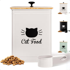 HB Design Co. Contenedor de alimento para gato con capacidad de 25 tazas y acabado mate.