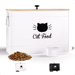 HB Design Co. Contenedor para comida de gato, frente, mantiene croquetas frescas.