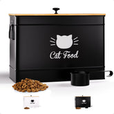 HB Design Co vista general del contenedor de comida para gato, práctico y espacioso.