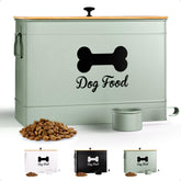 HB Design Co Contenedor pienso para perro 15lb con tapa bambú mantiene seco el alimento.