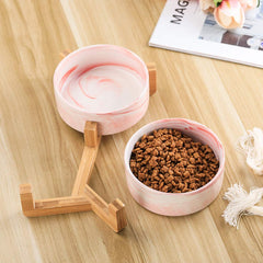 Capacidad de 400 ml en tazón cerámico HCHLQLZ, ideal para gatos y perros pequeños.