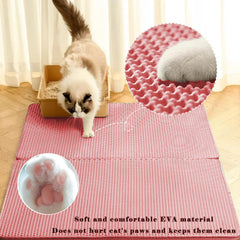 HCY&WLD alfombrilla rosa para arena de gato, diseño panal y limpieza