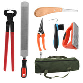 HDYEGY kit de herrador profesional 7 piezas para mantenimiento de pezuñas.