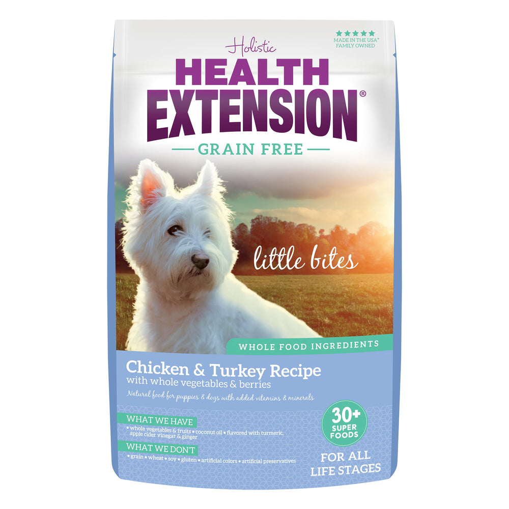 Health Extension Bocados pequeños para perritos, croquetas fáciles de masticar para razas miniatura.