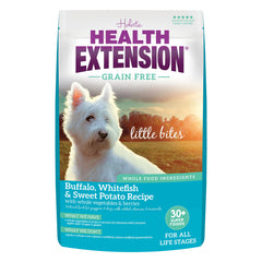 Health Extension croquetas para perros mini con búfalo y pescado blanco, proteína magra.