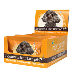 Herbsmith Scooter’s Butt Bars, barra mini, ideal como snack y apoyo digestivo para perros.