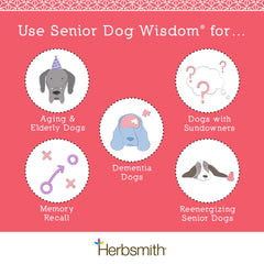 Herbsmith Senior Dog Wisdom: masticables pequeños fáciles de masticar para perros mayores