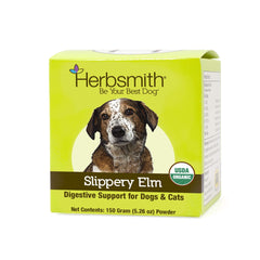 Herbsmith Slippery Elm en bote de 150 g para apoyo digestivo.