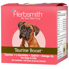 Herbsmith Taurine Boost en botella, apoyo cardíaco para mascotas.