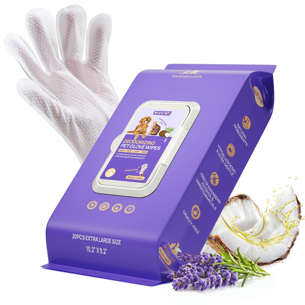 Guantes de limpieza HICC PET para perros y gatos eliminan olores y suciedad.