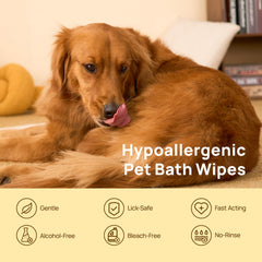 Limpieza rápida de cara, patas y orejas con guante HICC PET.