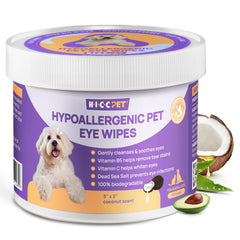 HICC PET toallitas ojos para perros y gatos con 100 piezas para limpieza rápida