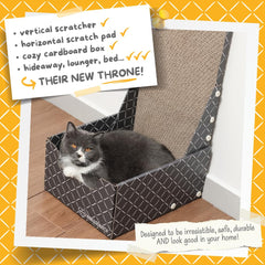 Hide & Scratch lona rascado doble cara, superficie resistente para gatos curiosos.