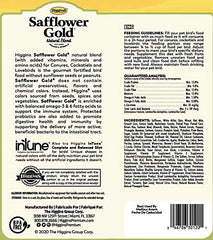 Presentación de Higgins Safflower Gold, tres libras por bolsa para aves pequeñas