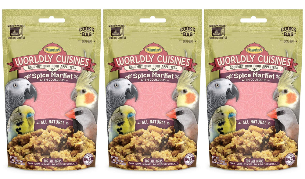 Higgins Worldly Cuisines Spice Market, bocaditos para aves que estimulan el forraje