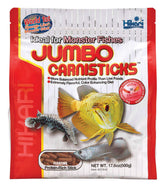 Palitos Carni Hikari Jumbo en envase práctico para alimentación diaria de peces.
